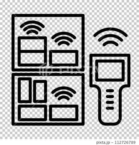 RFIDを箱の外側から内側のタグを読み取っています。 RFIDを箱の外側から内側のタグを読み取っています。 112726789