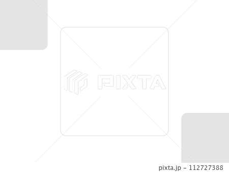 グレーの四角をあしらったフレーム背景 112727388