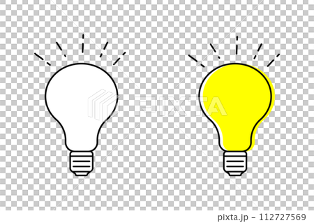 点灯した電球のイラスト 112727569
