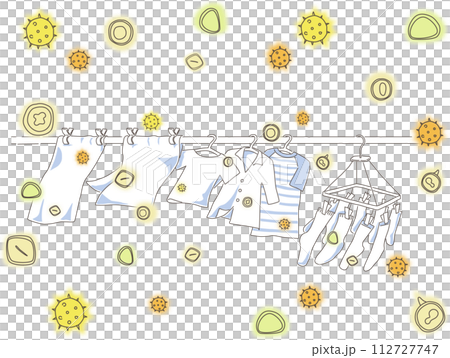 Image illustration of laundry dried outdoors with pollen floating around Image illustration of laundry dried outdoors with pollen floating around 112727747