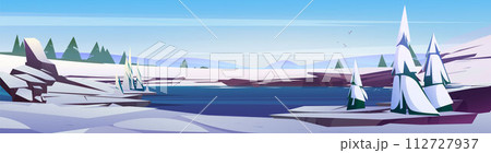 Arctic ice and snow winter landscape background 112727937