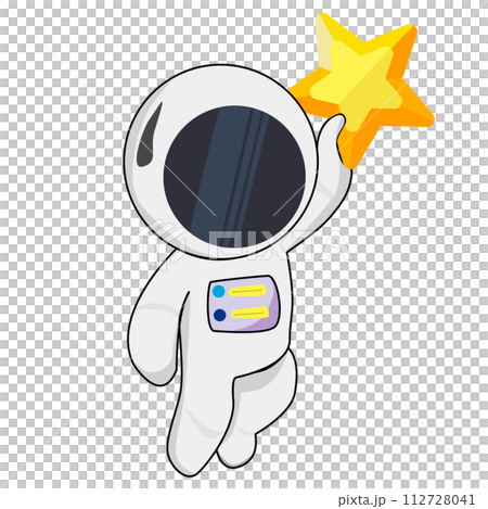 A Cute astronaut catching star cartoon. Science Technology Icon Concept. Flat Cartoon Style A Cute astronaut catching star cartoon. Science Technology Icon Concept. Flat Cartoon Style 112728041
