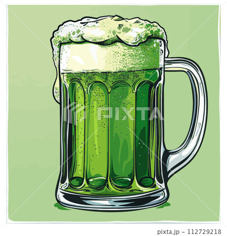 Green Beer Mug Vector Illustration for St Patricks Day Green Beer Mug Vector Illustration for St Patricks Day 112729218
