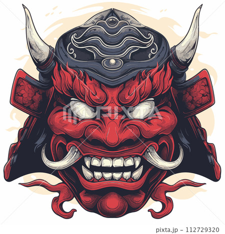 Hannya Mask Samurai Art in Japanese Theme 112729320