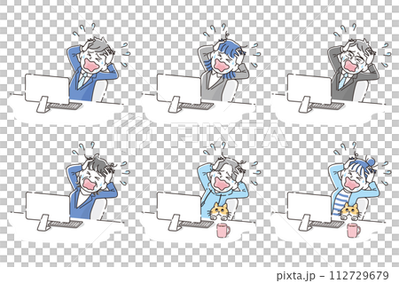 困っているビジネスパーソンセット 112729679