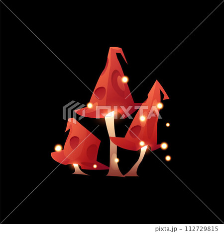 Bright red mushrooms flat style, vector illustration 112729815