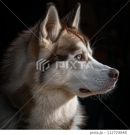 黒柴犬のシンプルなポートレート 黒柴犬のシンプルなポートレート 112729848