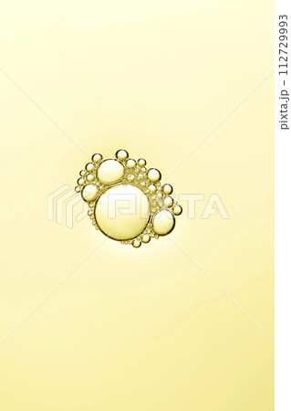 A close-up photo of water droplets that can be used in science, medicine, ingredients, and beauty designs. 112729993