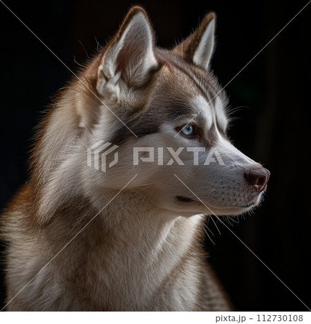 黒柴犬のシンプルなポートレート 黒柴犬のシンプルなポートレート 112730108