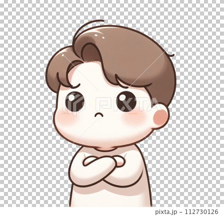 腕を組んで困った様子の男性 腕を組んで困った様子の男性 112730126