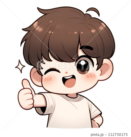 グッドサインをする男の子 112730173