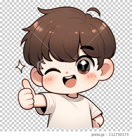 グッドサインをする男の子 112730173