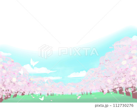 桜の木と青空 桜の木と青空 112730276