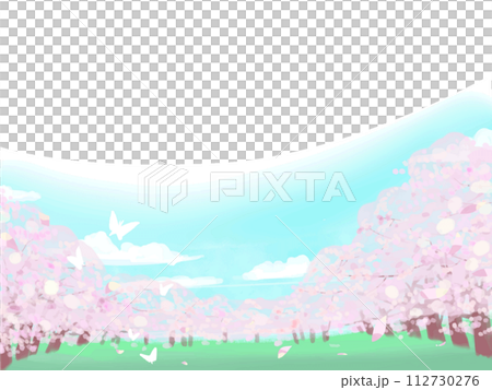 桜の木と青空 桜の木と青空 112730276