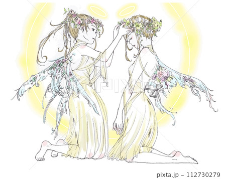 二人の天使の絵 112730279