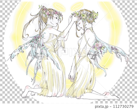 二人の天使の絵 112730279