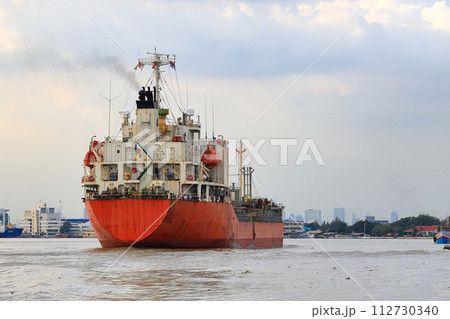 ocean liner, Cargo Ship, Thanker going to port in thai gulf zone near samutprakarn province, Thailand. ocean liner, Cargo Ship, Thanker going to port in thai gulf zone near samutprakarn province, Thailand. 112730340
