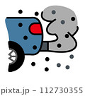 particle pollution from car flat color	 112730355