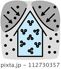 house with air purify flat color	 112730357
