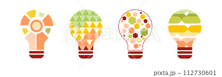 Lightbulb as Knowledge and Smart Solution Icon Vector Set 112730601