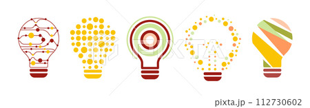 Lightbulb as Knowledge and Smart Solution Icon Vector Set 112730602