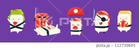 Kawaii Sashimi Mascot with Different Emotion Vector Set Kawaii Sashimi Mascot with Different Emotion Vector Set 112730605