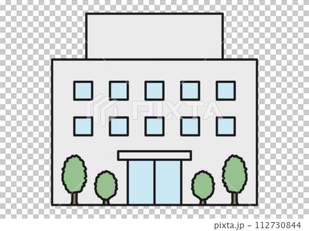 植栽のある低層の建物 112730844