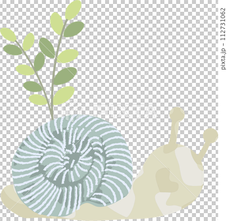 cute snail and leaves 112731062