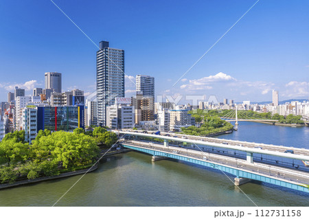 天満橋の街並み 見下ろす 天満橋の街並み 見下ろす 112731158