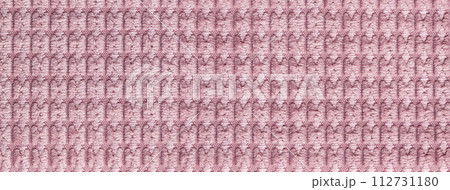 Texture of light lilac and rose fluffy fabric background with rhomboid pattern, macro. Abstract pink backdrop Texture of light lilac and rose fluffy fabric background with rhomboid pattern, macro. Abstract pink backdrop 112731180