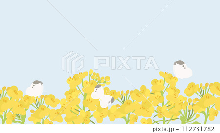 菜の花の風景のベクターイラスト 菜の花の風景のベクターイラスト 112731782