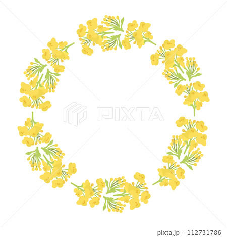 菜の花のリースのベクターイラスト 112731786