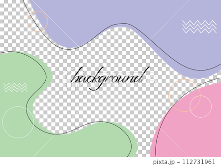 粉紅色、紫色和綠色流體形狀框架背景 112731961
