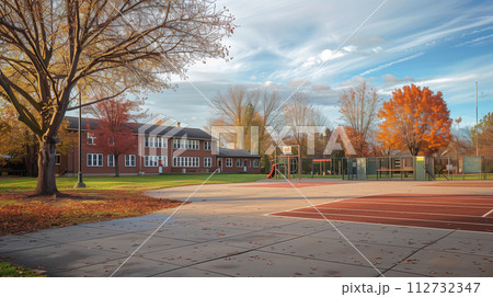 アメリカの学校の外観	 112732347