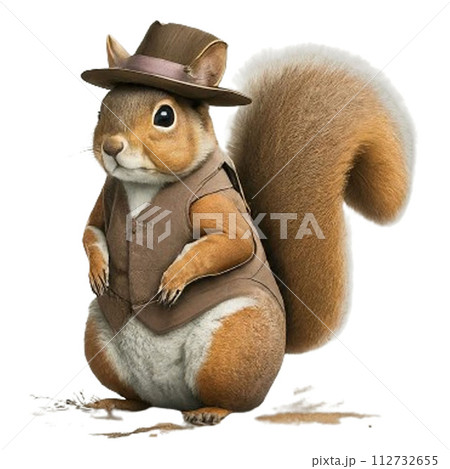 オシャレなリスのイラスト オシャレなリスのイラスト 112732655