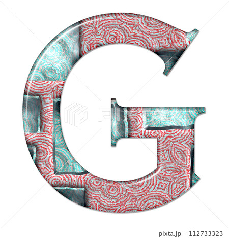 3D render of composite material alphabet letter 112733323