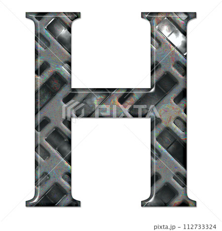 3D render of composite material alphabet letter 3D render of composite material alphabet letter 112733324
