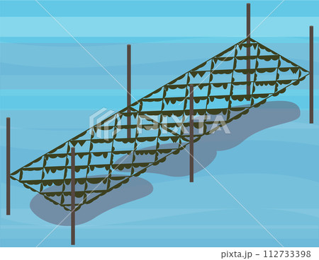 アイソメトリックな海苔の養殖のイメージ素材 アイソメトリックな海苔の養殖のイメージ素材 112733398