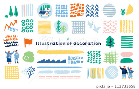 手書きのあしらいのシンプルなイラスト 手書きのあしらいのシンプルなイラスト 112733659