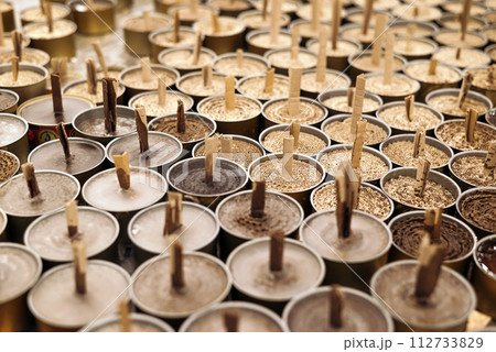 Trench military candles. Made by Ukrainian volunteers for soldiers serving on the front line. 112733829
