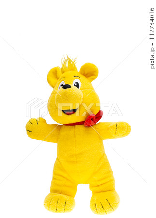 yellow teddy bear toy isolated 112734016