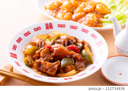 酢豚と海老のチリソース炒め 112734836