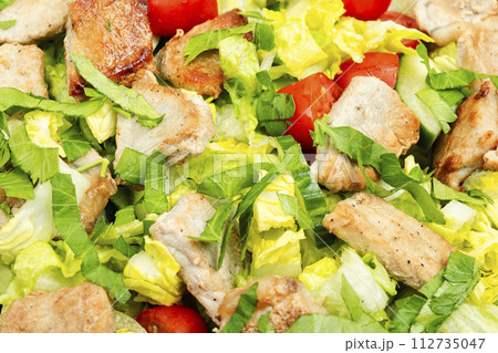 Salad with meat and mixed vegetables. 112735047