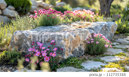 Block of Italian Travertine stone Block of Italian Travertine stone 112735388
