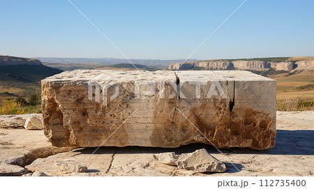 Block of Italian Travertine stone 112735400