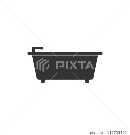 Bathtub icon flat 112735591