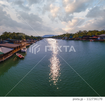 Bojana river delta and Ada Island in Ulcinj, Montenegro 112736170