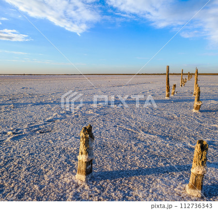 Sunset Genichesk pink salty lake, Ukraine Sunset Genichesk pink salty lake, Ukraine 112736343