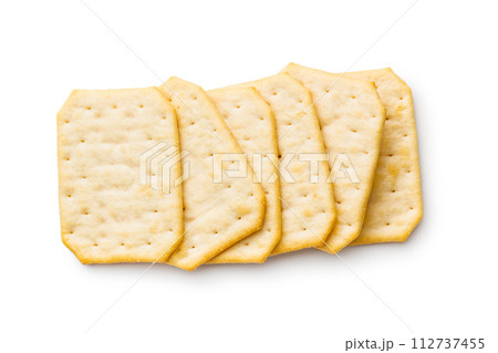 Crackers on White Background Crackers on White Background 112737455