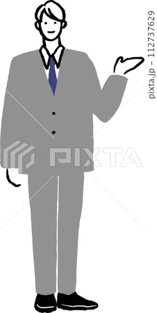スーツを着た男性のイラスト スーツを着た男性のイラスト 112737629